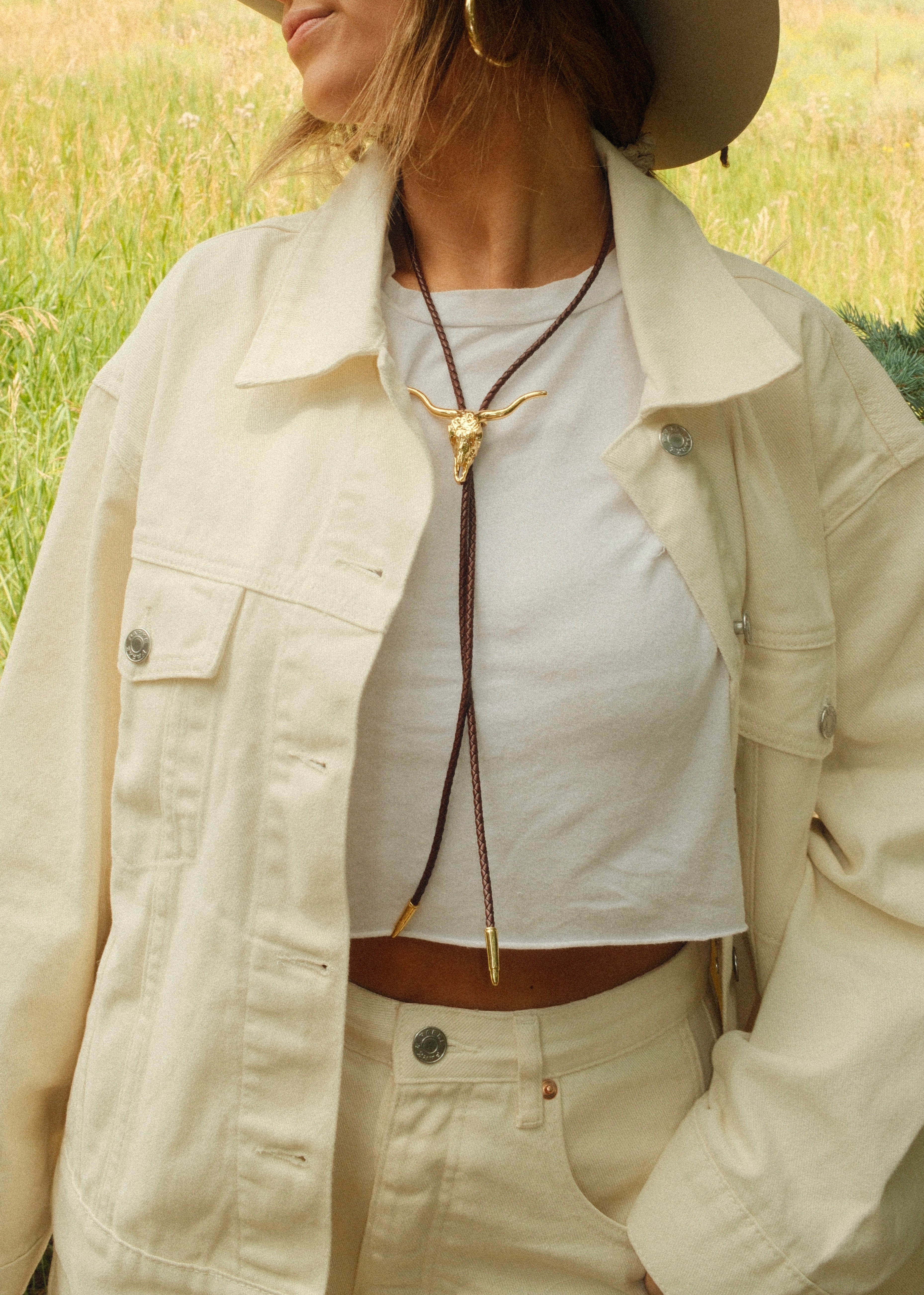 Longhorn Bolo Tie | Brass Longhorn Western Bolo Tie