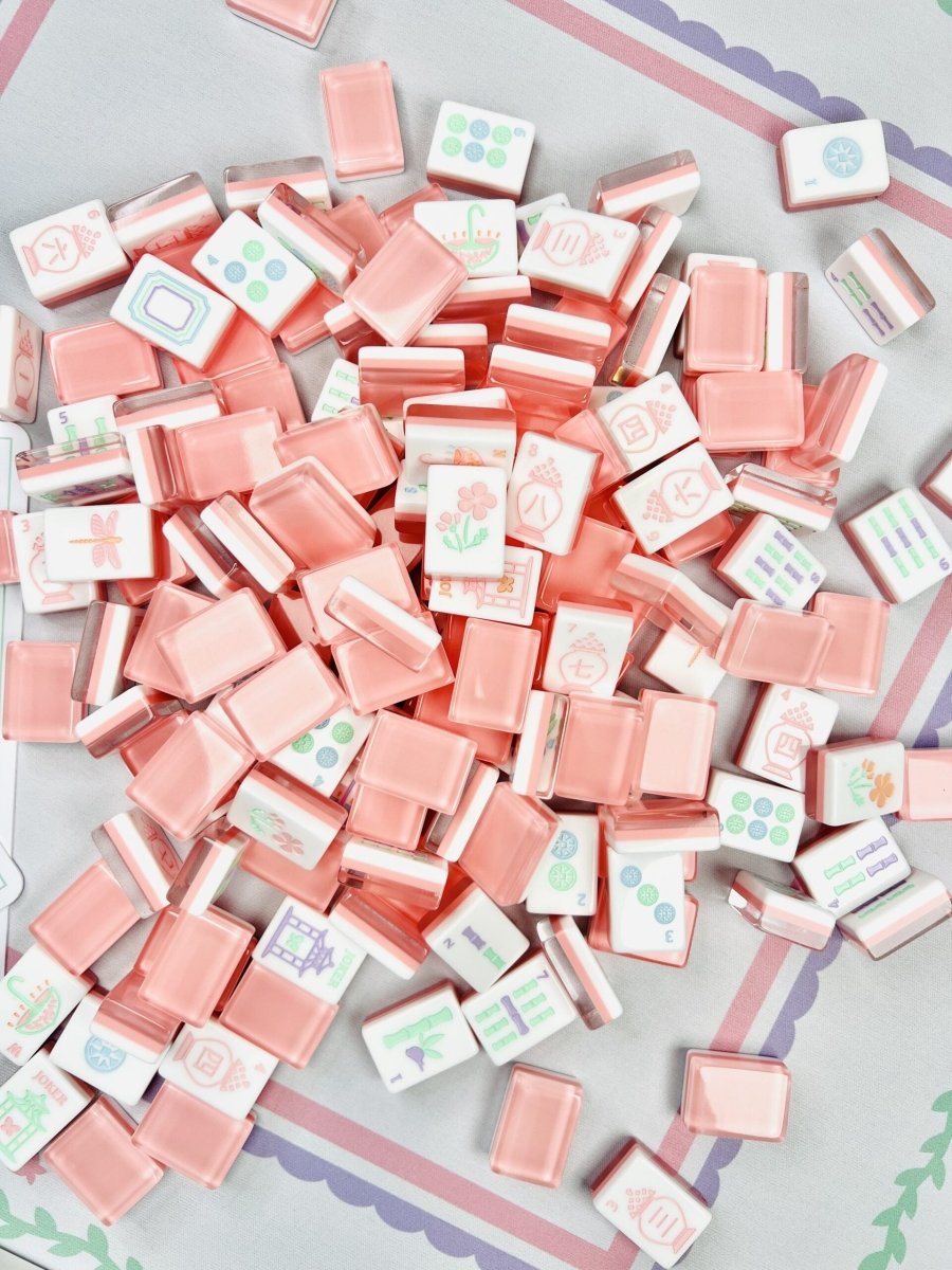 Garden Party Mahjong Tiles and Matching Mat