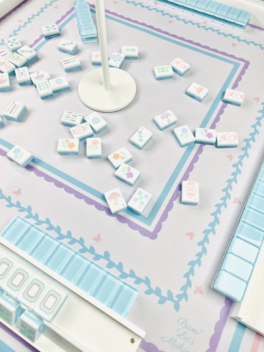 Garden Party Mahjong Tiles and Matching Mat
