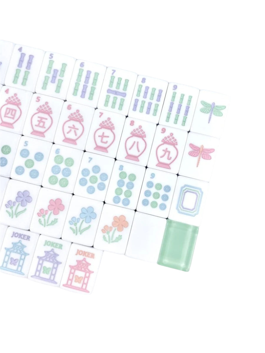 Garden Party Mahjong Tiles and Matching Mat