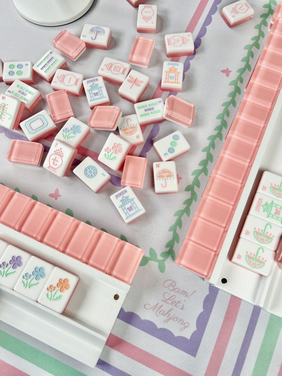 Garden Party Mahjong Tiles and Matching Mat