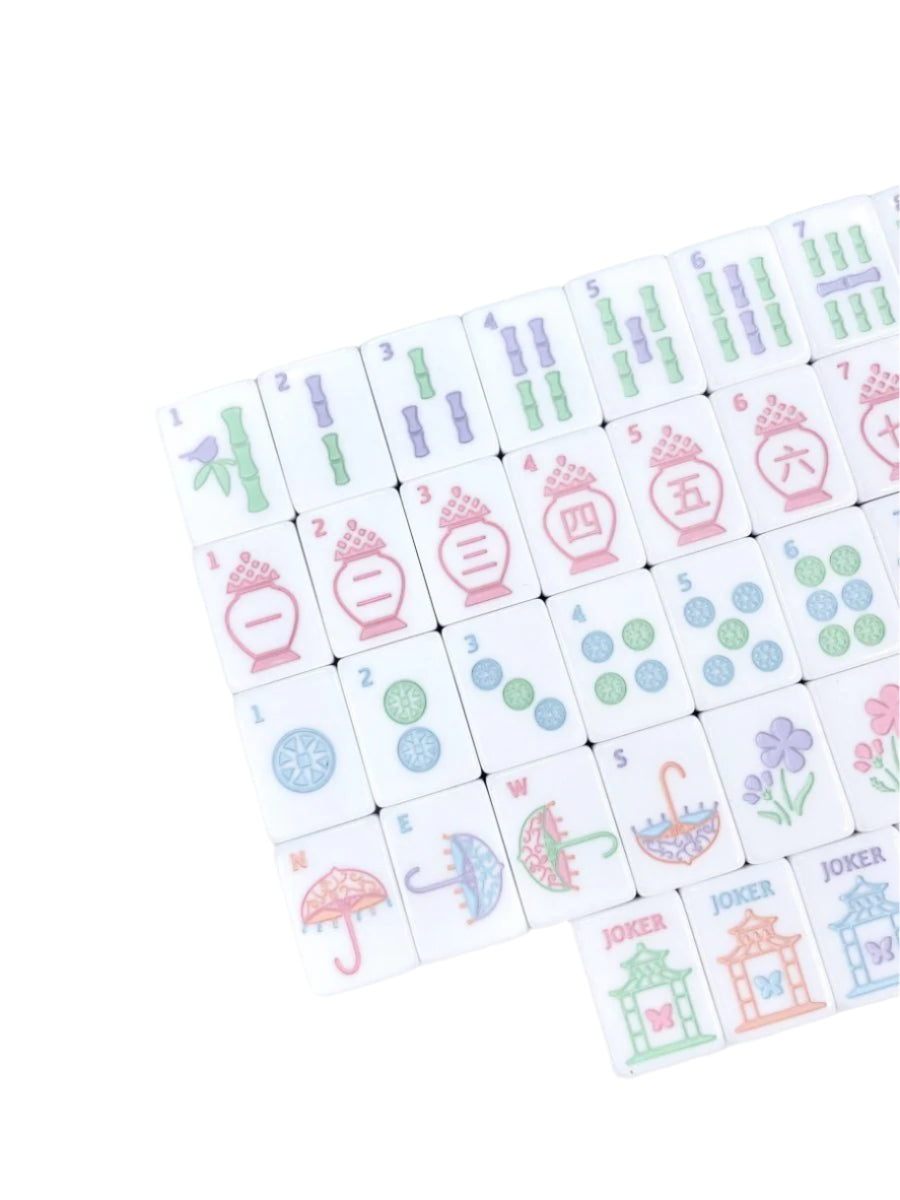 Garden Party Mahjong Tiles and Matching Mat