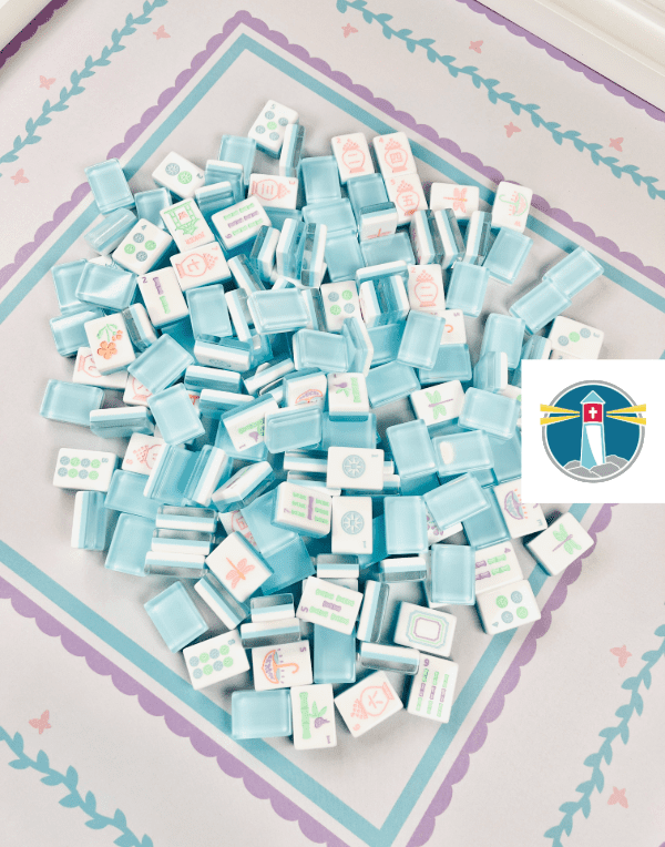 Garden Party Mahjong Tiles and Matching Mat