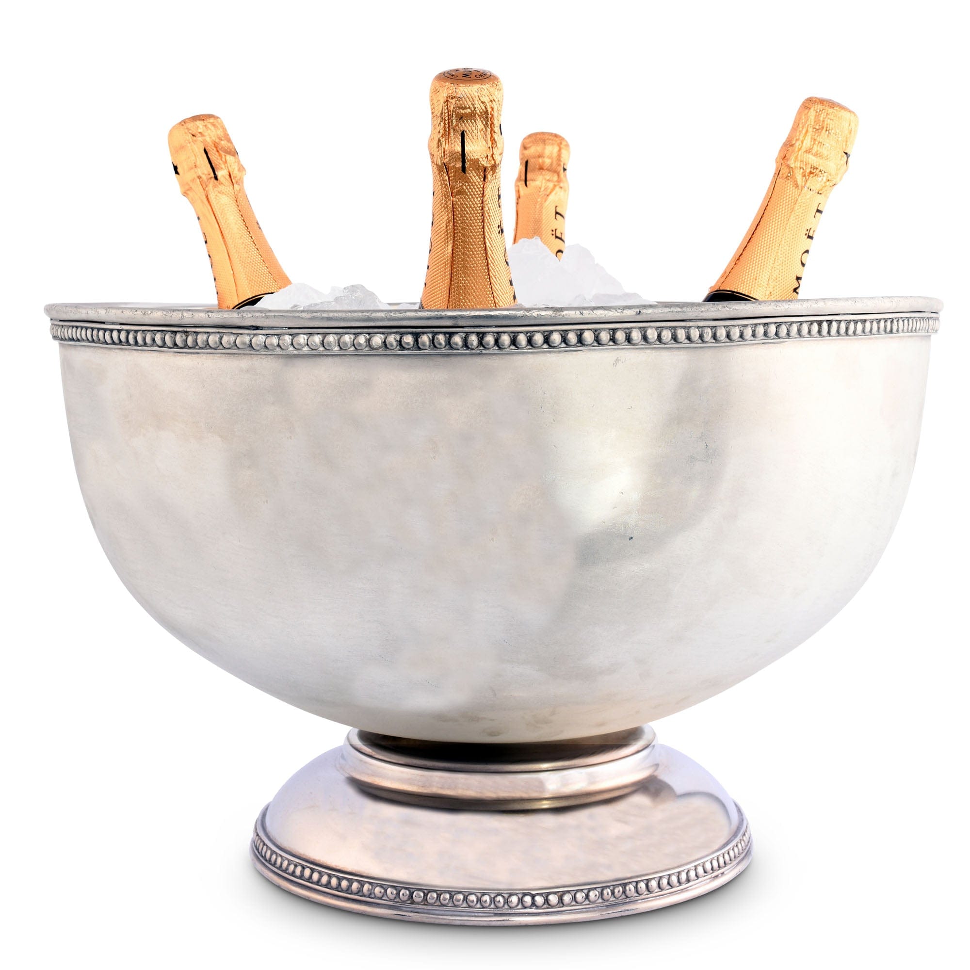 Pewter Medici Bead Ice Tub & Punch Bowl