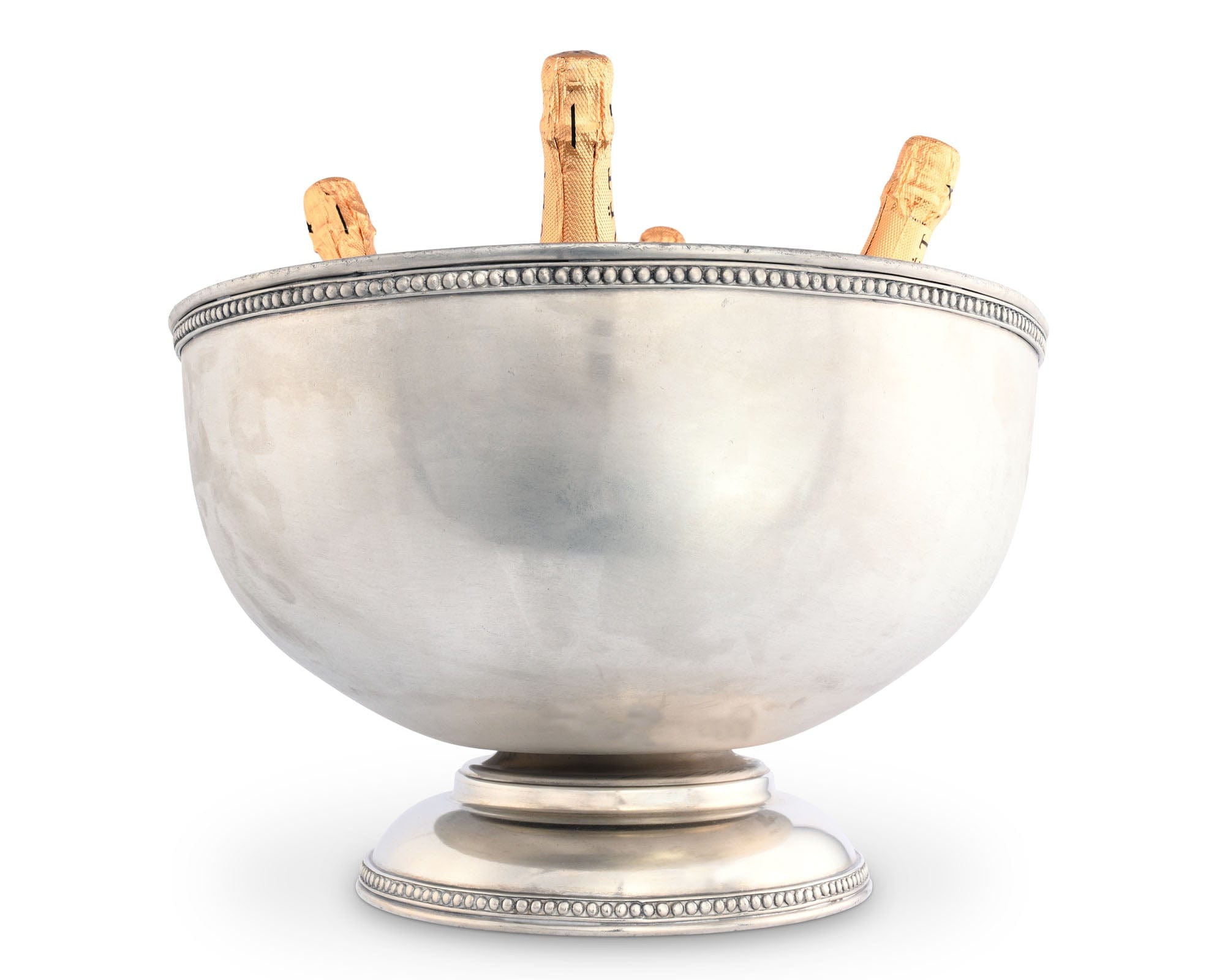 Pewter Medici Bead Ice Tub & Punch Bowl