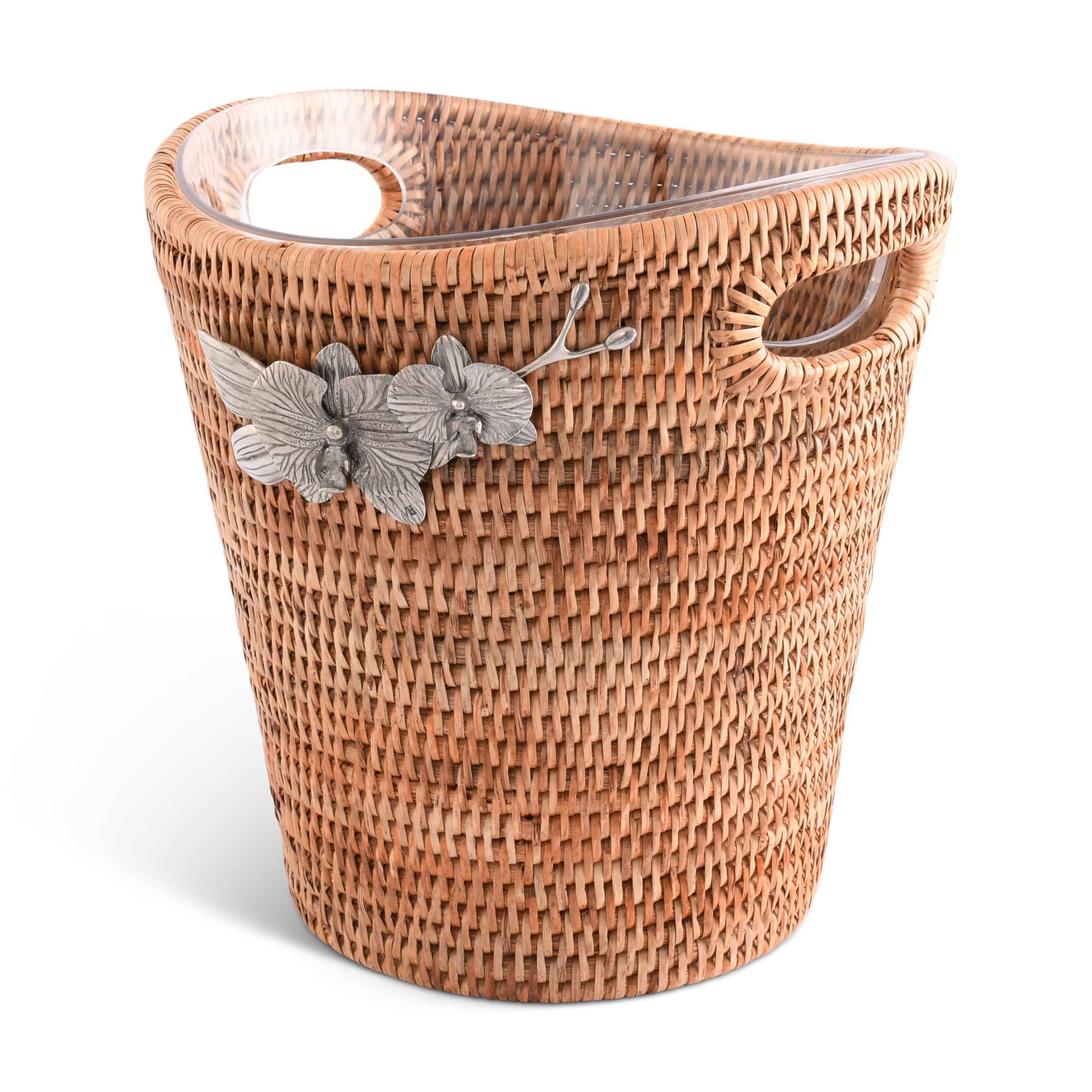 Orchids Hand Woven Wicker Rattan Ice Bucket