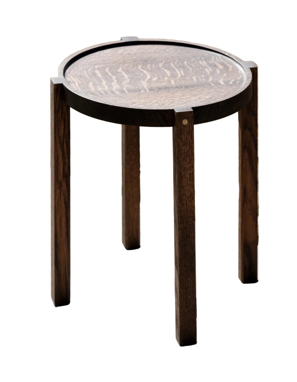 Waverly Side Table | Modern Round Wood Side Table with Metal Details