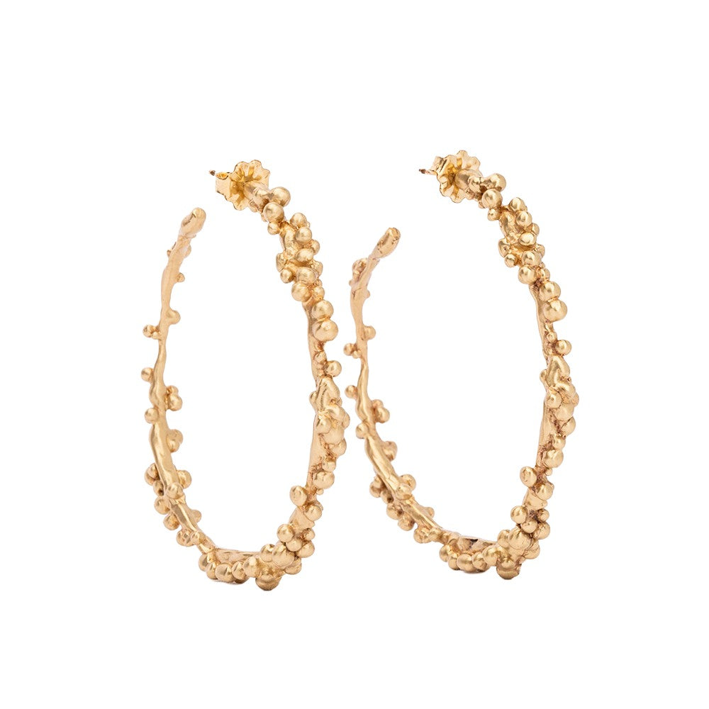 Granulated Bronze Hoop Earrings