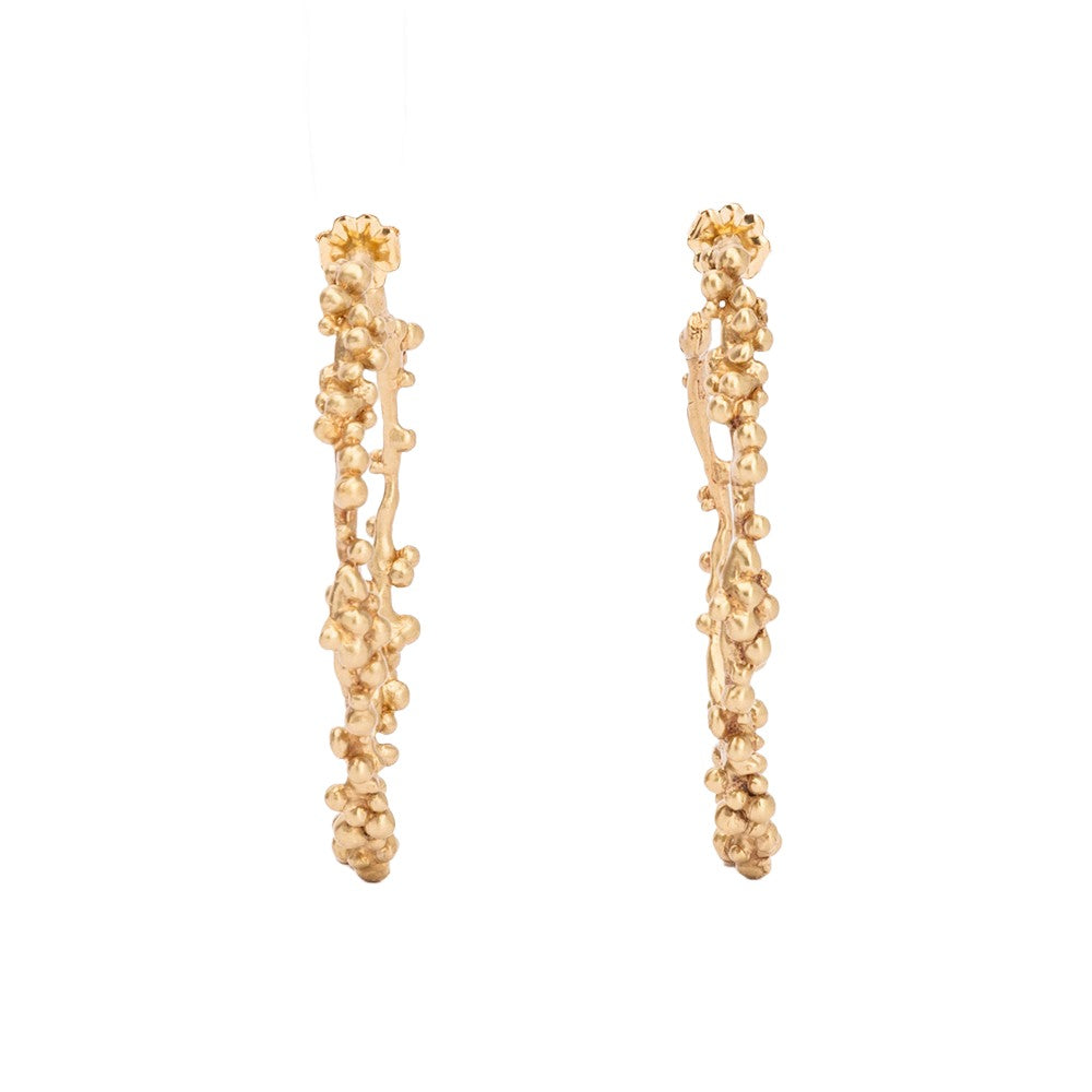 Granulated Bronze Hoop Earrings