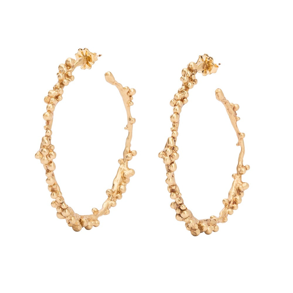 Granulated Bronze Hoop Earrings
