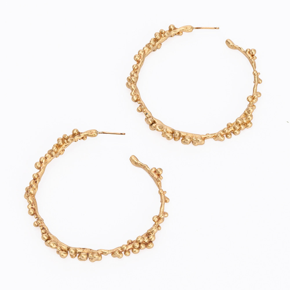 Granulated Bronze Hoop Earrings