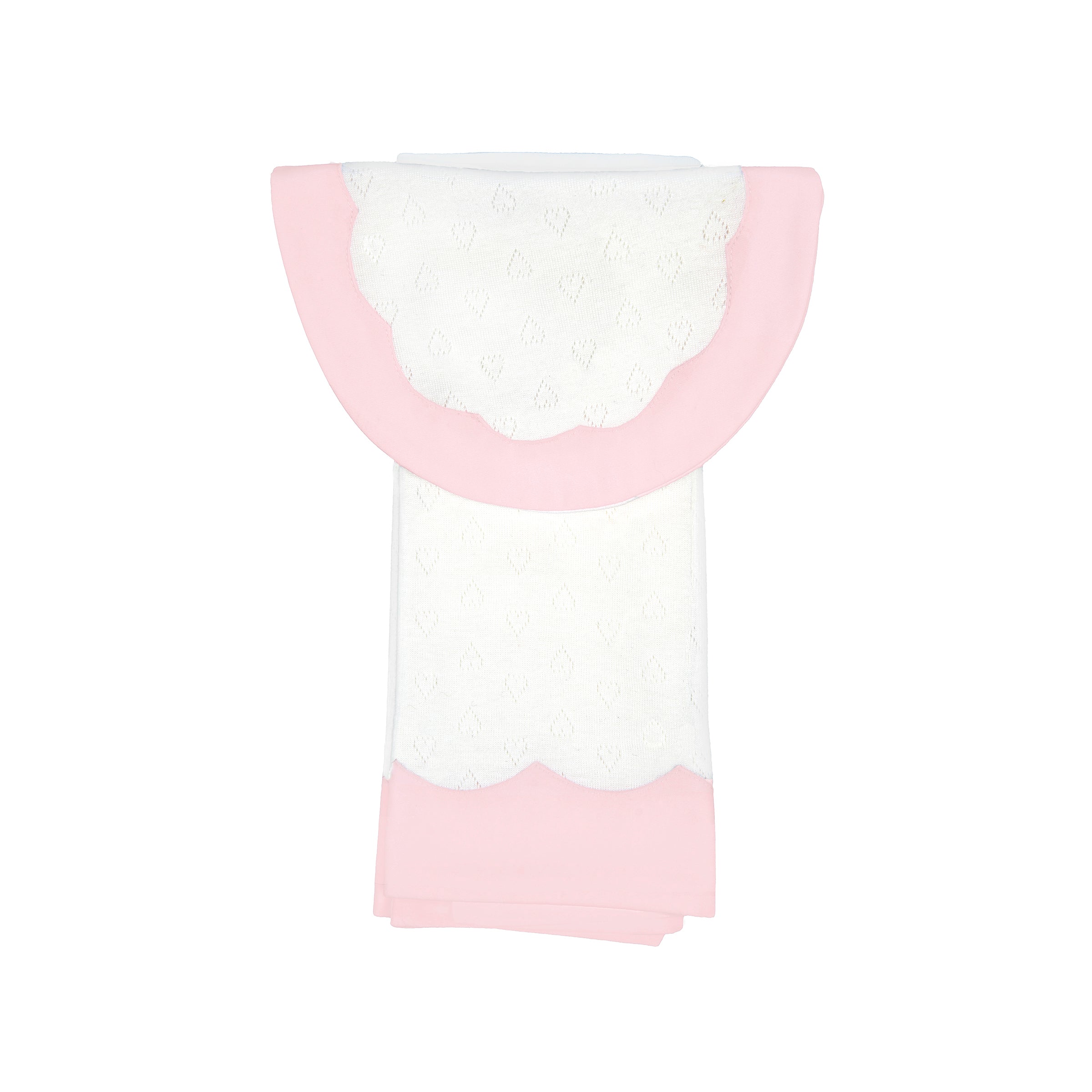 Baby Scalloped Heart Cotton Bib & Burp Set