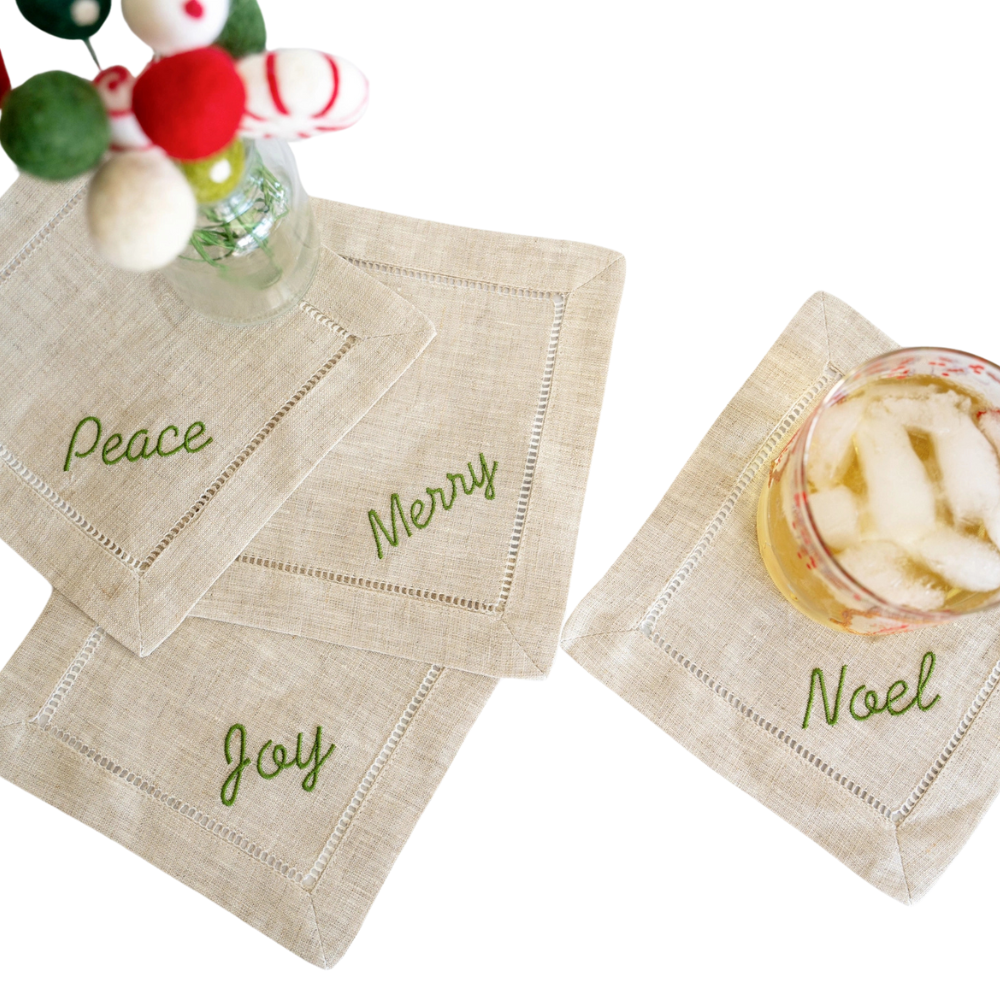 Holiday Linen Coasters