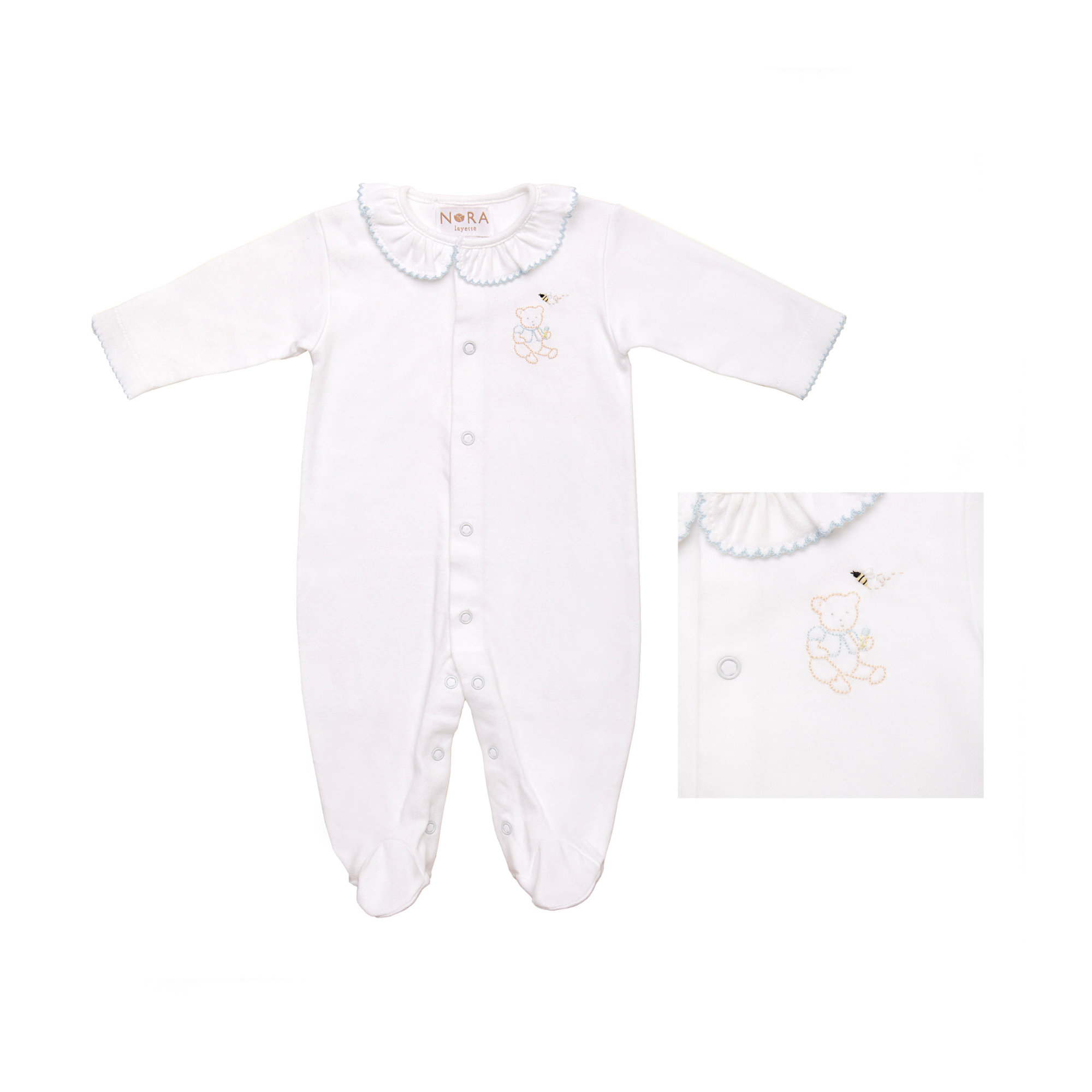 BABY TEDDY BEAR COTTON KNIT FOOTIE