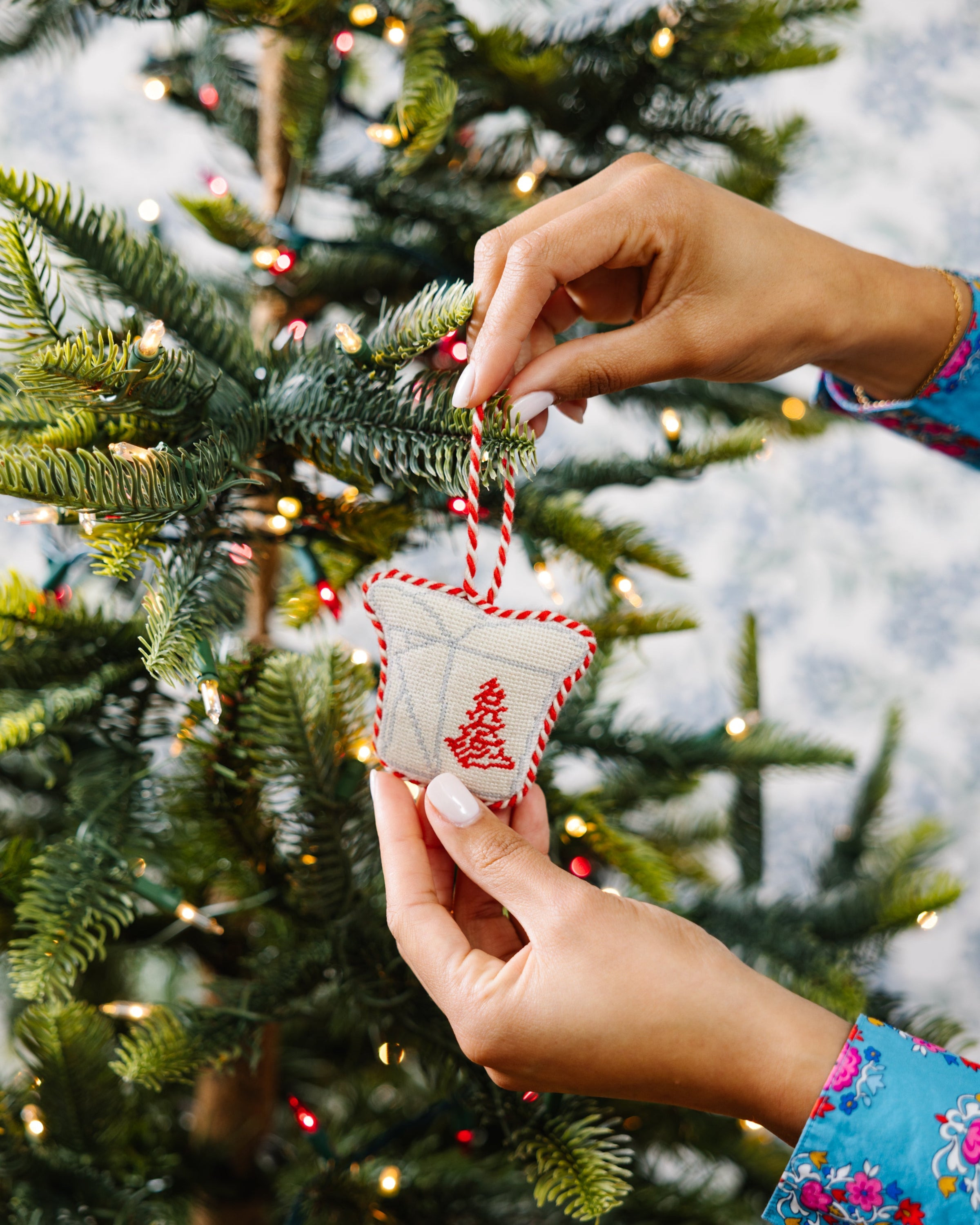 Chinese Takeout BoxNeedlepoint Icon Ornament