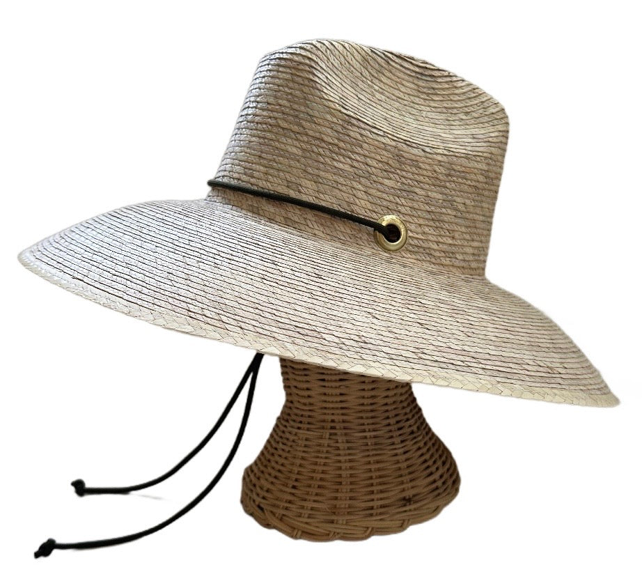 Hollyhock Sun Hat - Dark Olive Green Lanyard with Rose Quartz Toggle