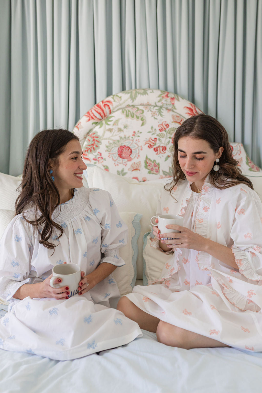 NANCY COTTON EMBROIDERED LONG SLEEVE NIGHTGOWN
