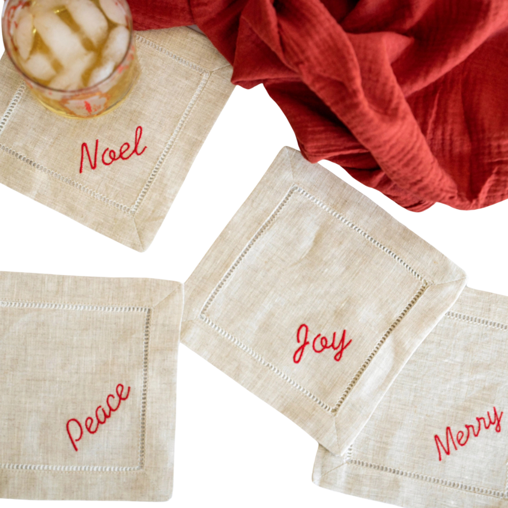 Holiday Linen Coasters