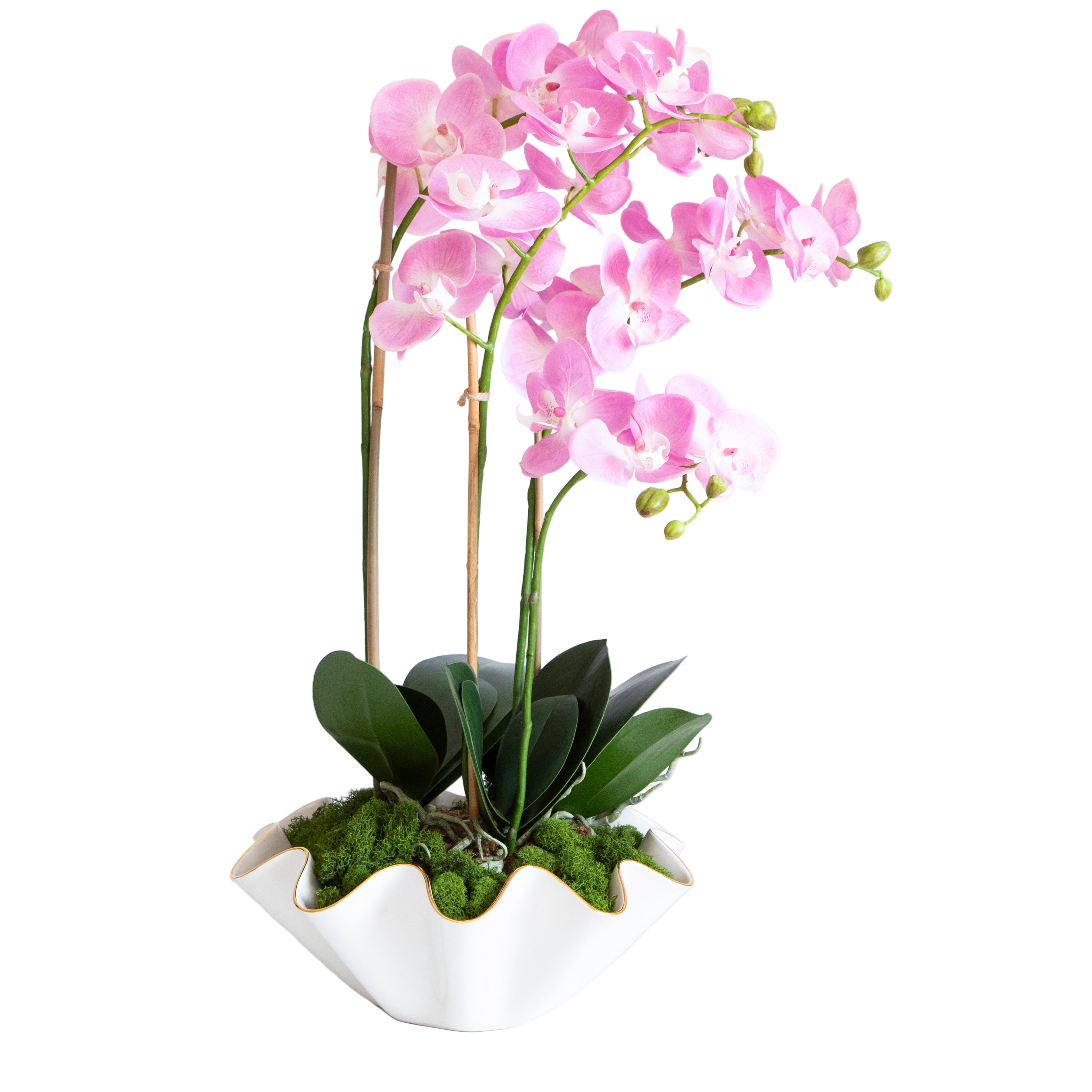 30" Faux Pink Orchid Drop-In