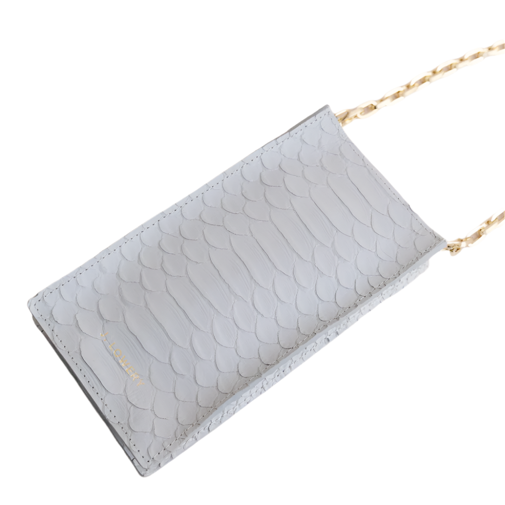Phone Pouch in Dove Blue Python