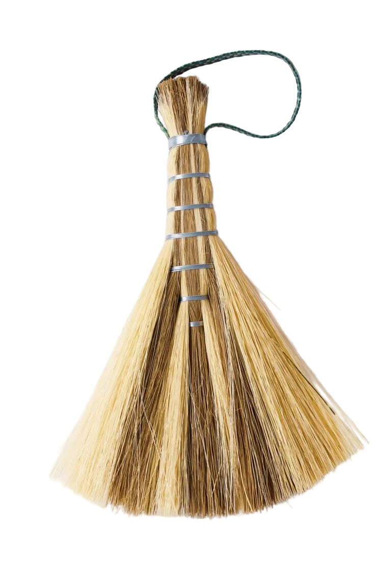 Metal wrapped brushes and brooms