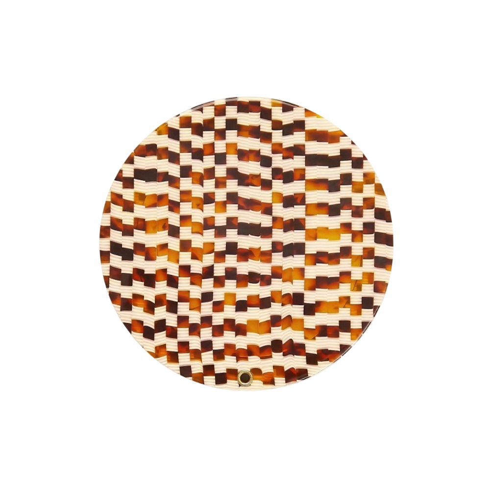 Circle Mirror in Tortoise Checker