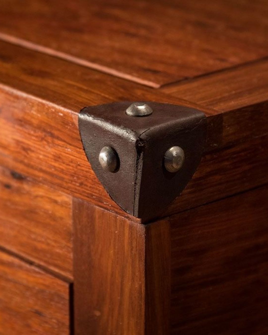 Handcrafted Teak Safari Field Bar with Leather Handles