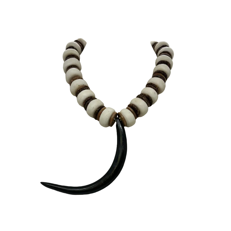 Zebra Crescent Moon Necklace