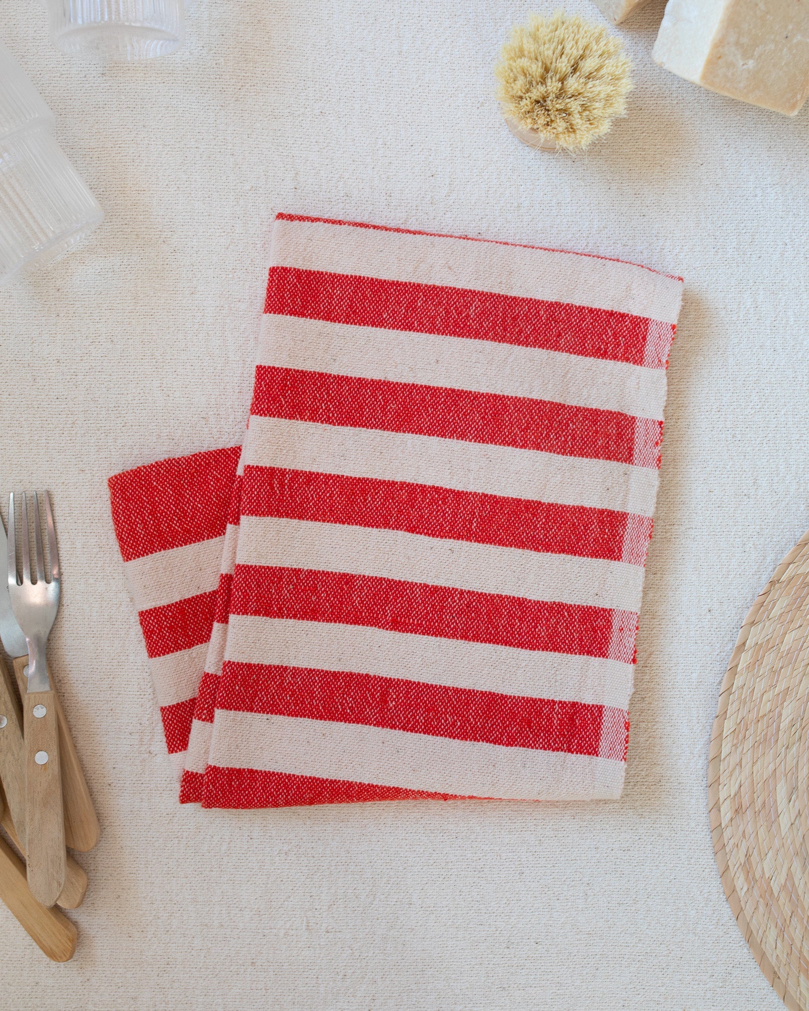 Red Stripe Hand Towel