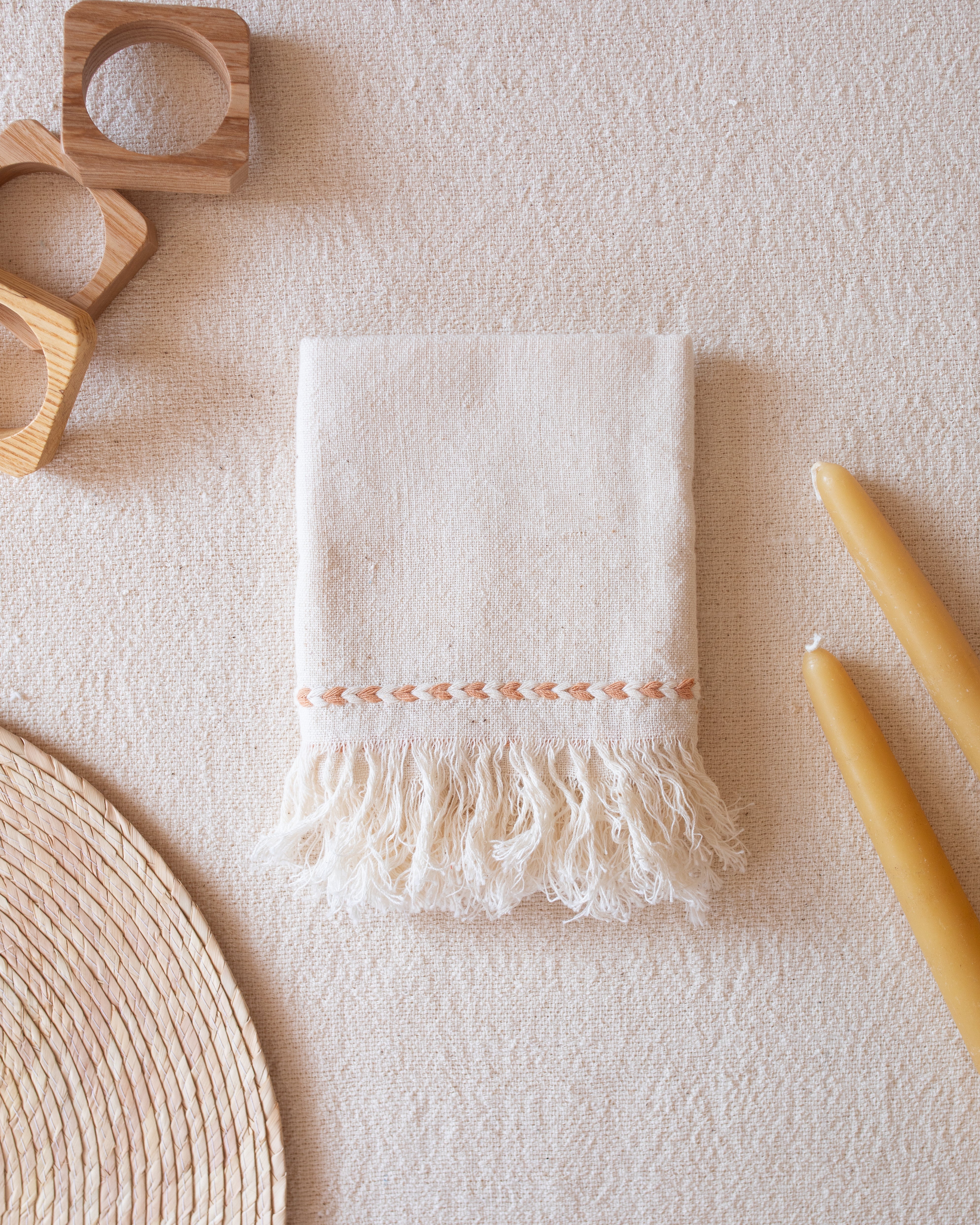 Tan Braid Detail Napkin | Set of 2