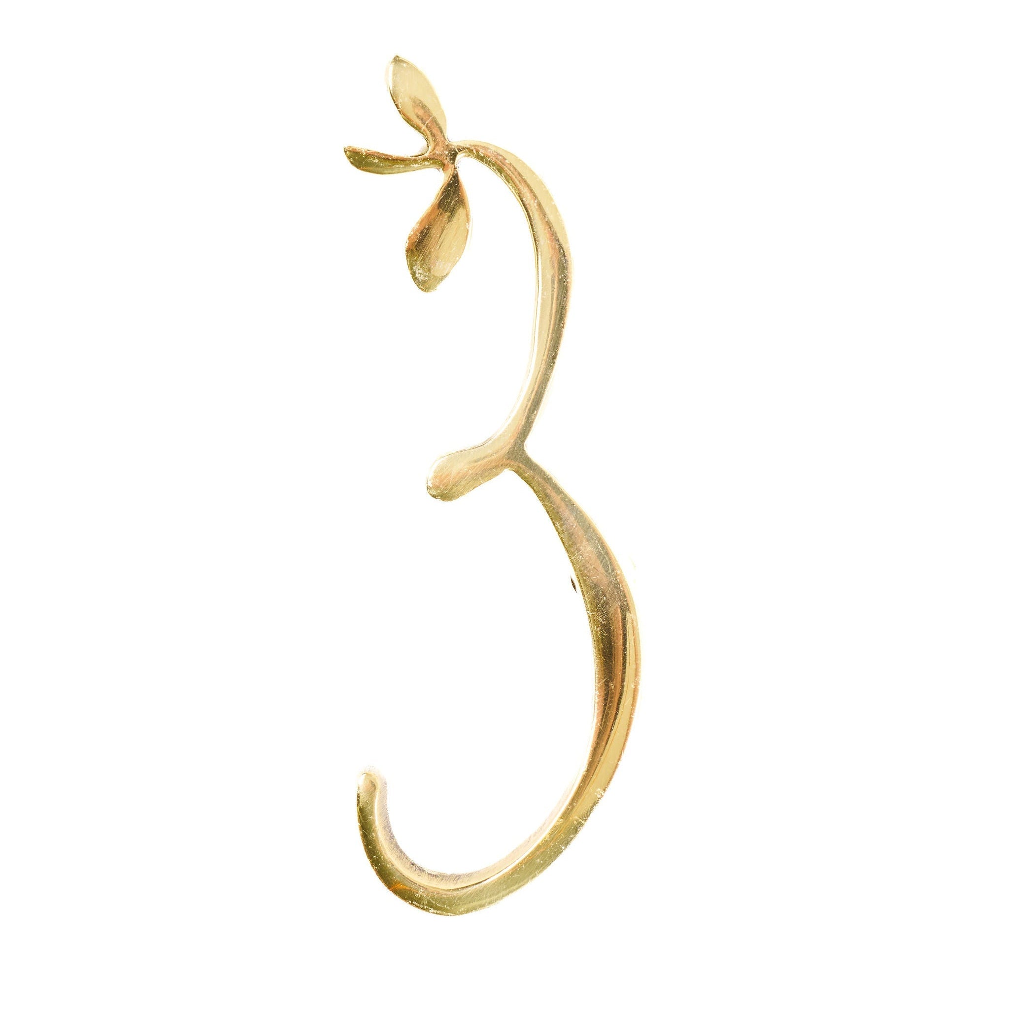 Leaf Flourish Brass House Numbers