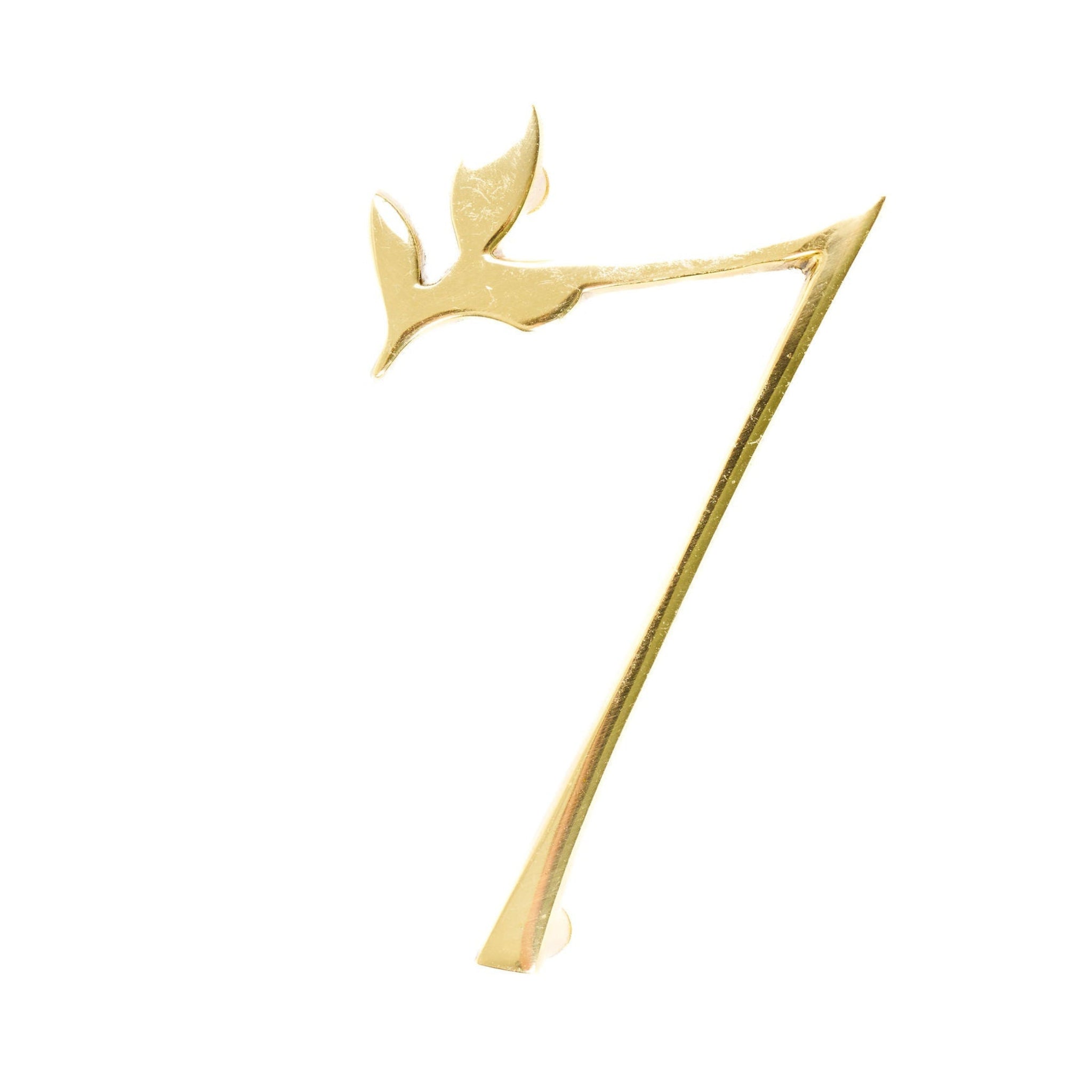 Leaf Flourish Brass House Numbers
