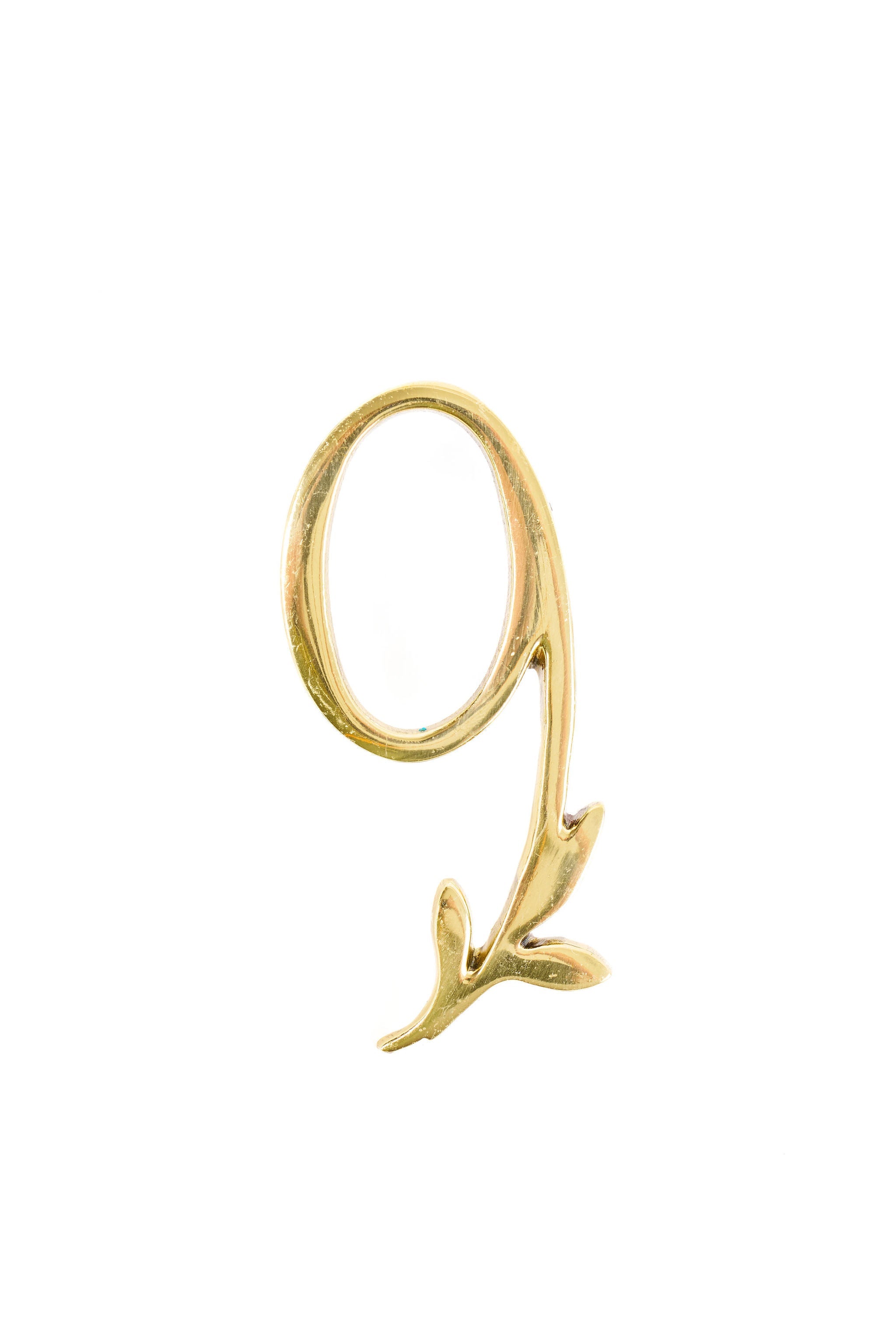 Leaf Flourish Brass House Numbers