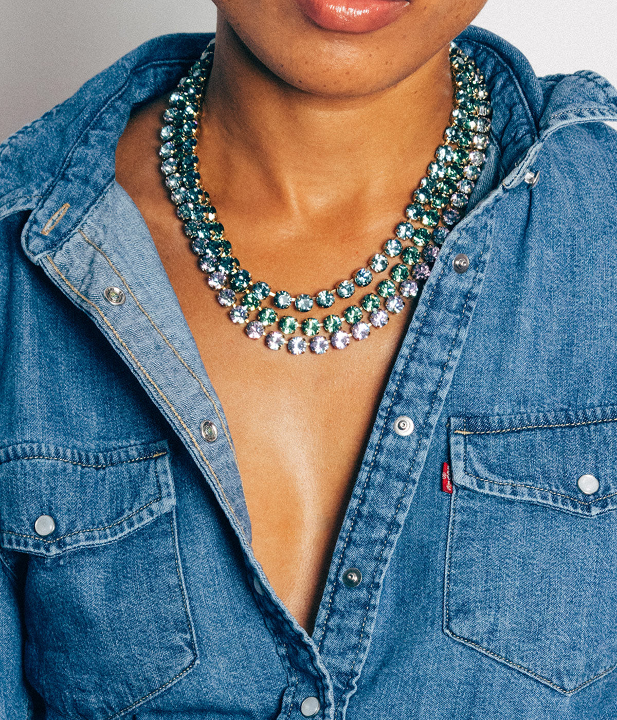 Arista Slider Necklace in Apricot