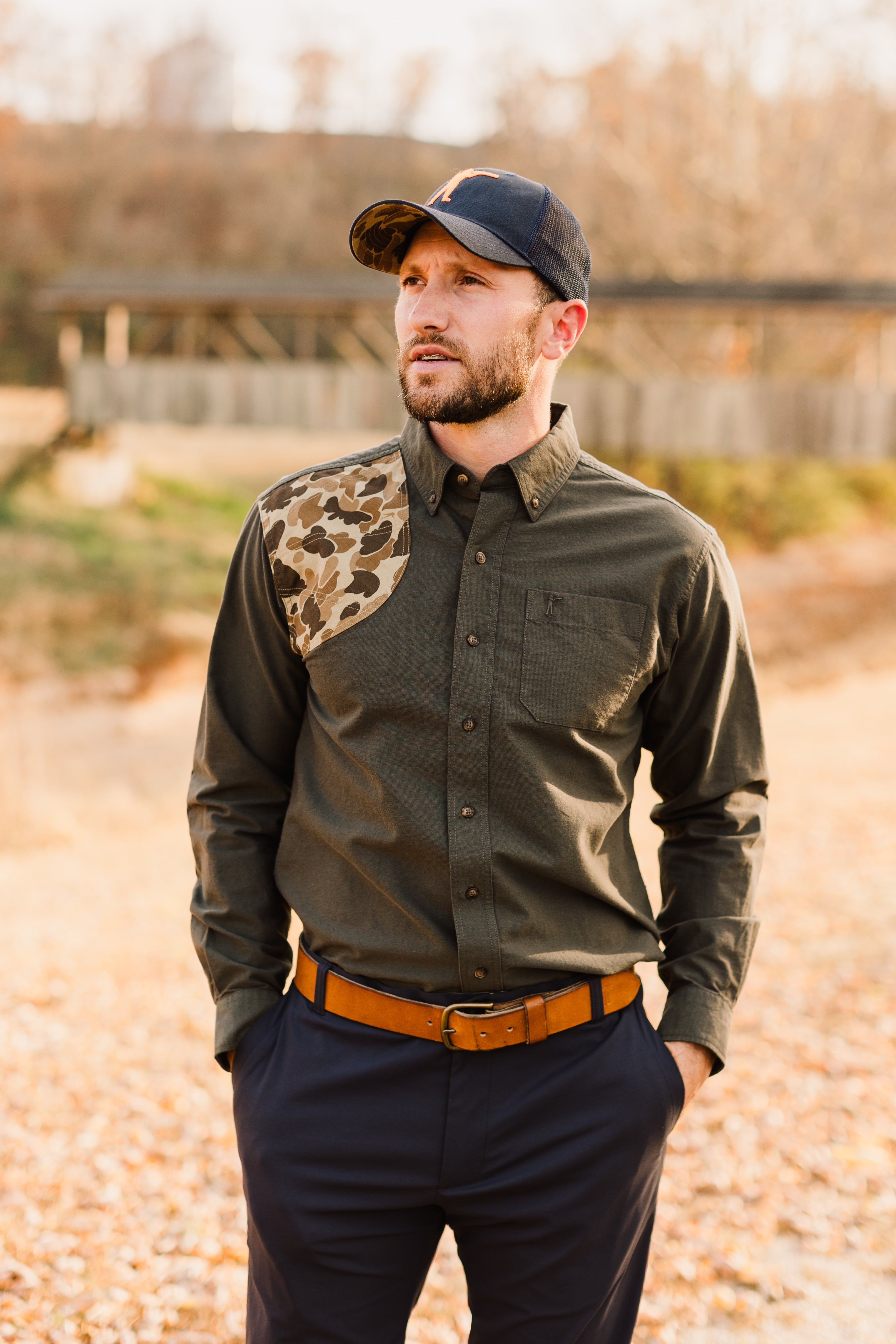Sportsmans Shirt - Moss Oxford/Original Camo