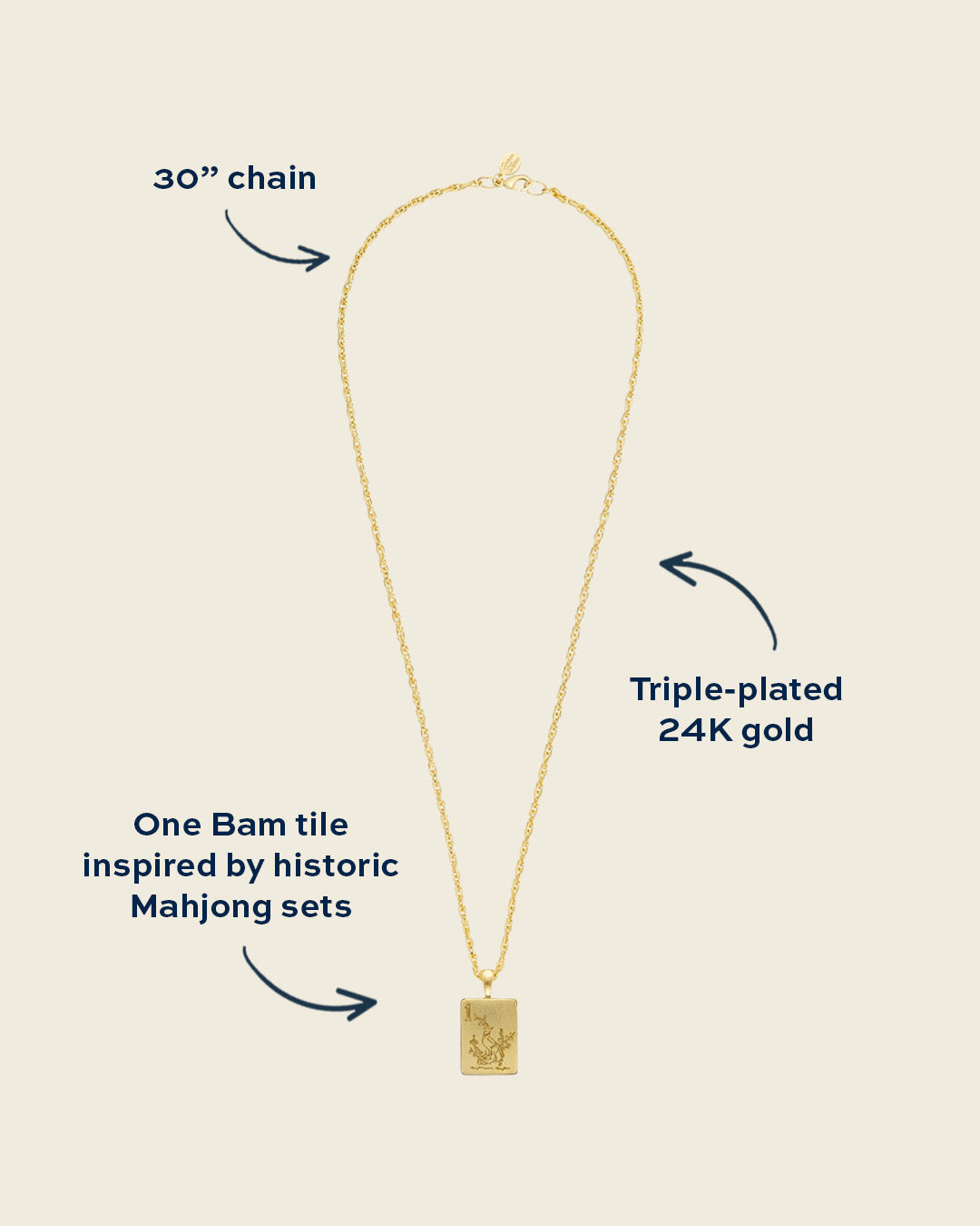 Bird Bam Mahjong Long Necklace