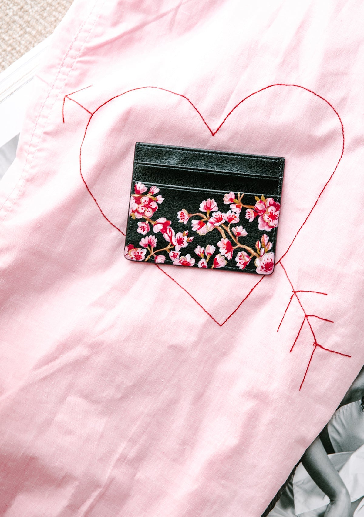 Cherry Blossom Black Cardholder