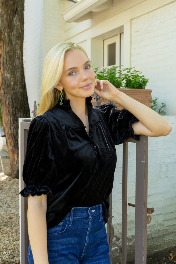 Catherine Gold Basketweave & Triple Emerald Earrings