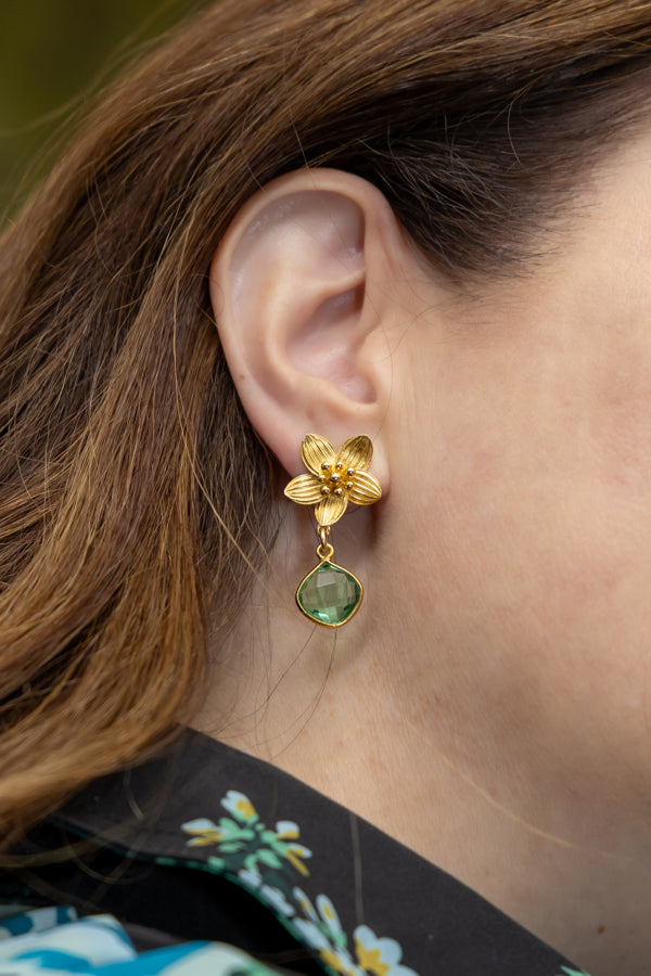 Cecile Moss Peridot Drop Earrings
