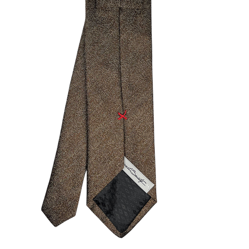 Copper Herringbone Jacquard Tie