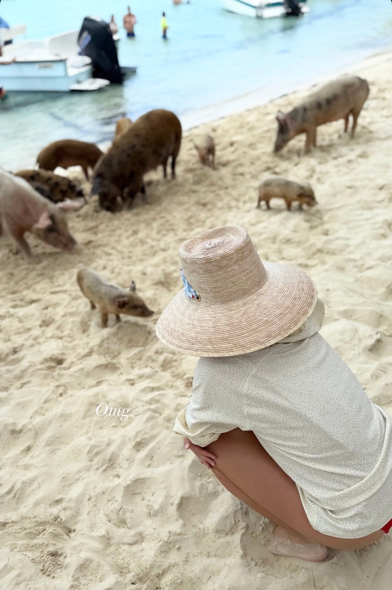 Wildflower Sun Hat - Long Brown Greek Key Ribbon with Rose Quartz Gemstone Toggle