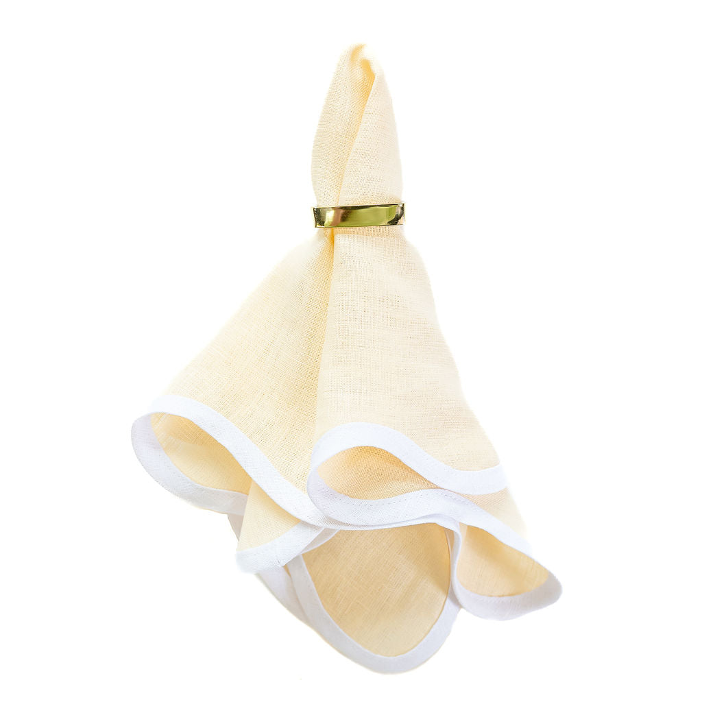 Linen Scalloped Square | Buttercup Yellow