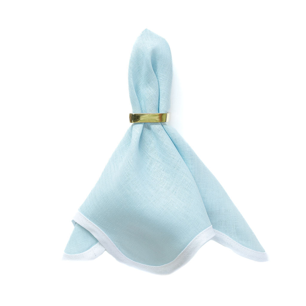 Linen Scalloped Square | Sky Blue