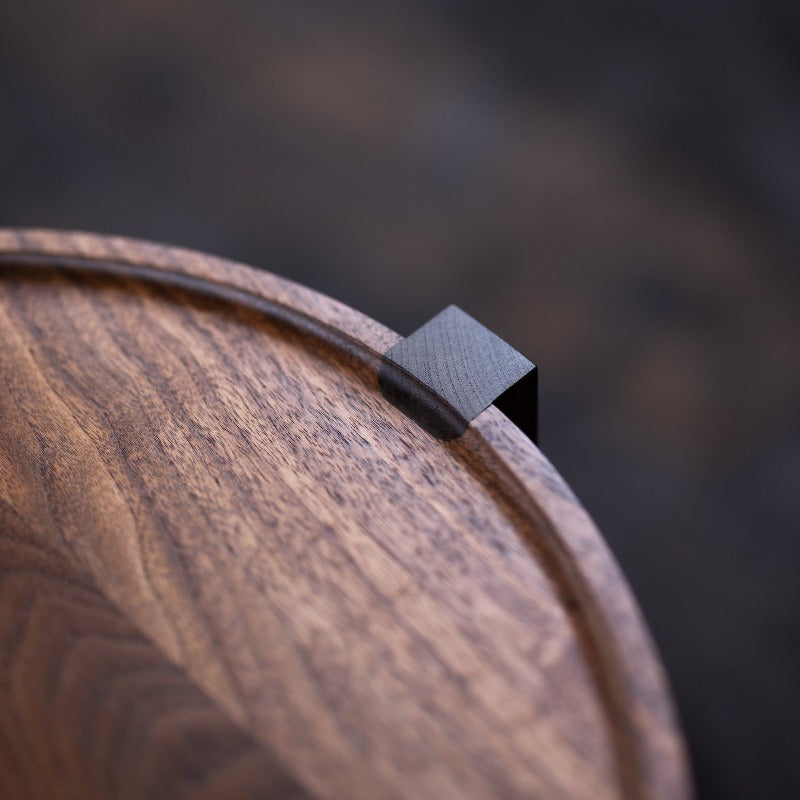 Waverly Side Table | Modern Round Wood Side Table with Metal Details