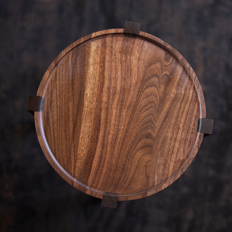 Waverly Side Table | Modern Round Wood Side Table with Metal Details