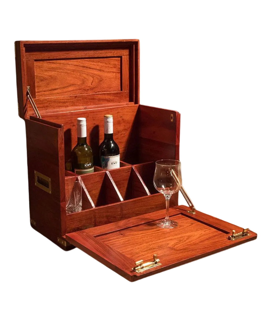 Handcrafted Teak Camp Field Bar with Solid Brass Fittings