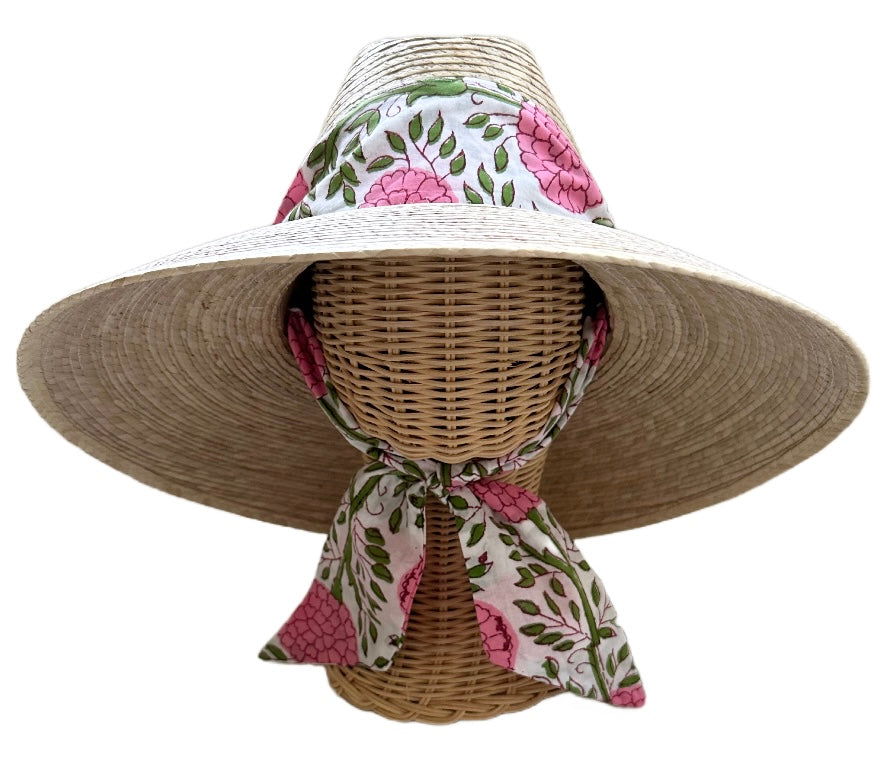 Short Block Print Hat Scarf - 4 Pack