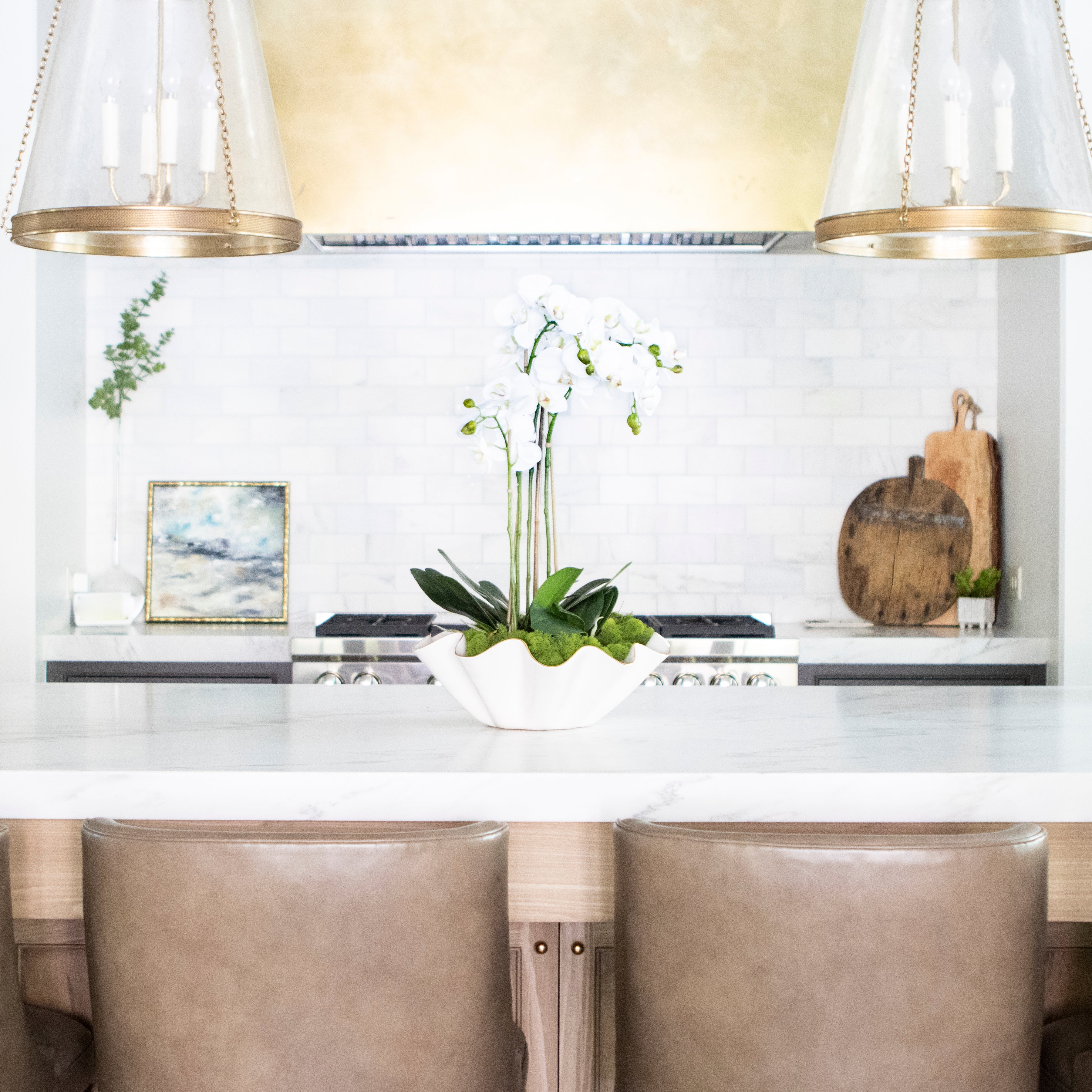 30" Faux Orchid Drop-In