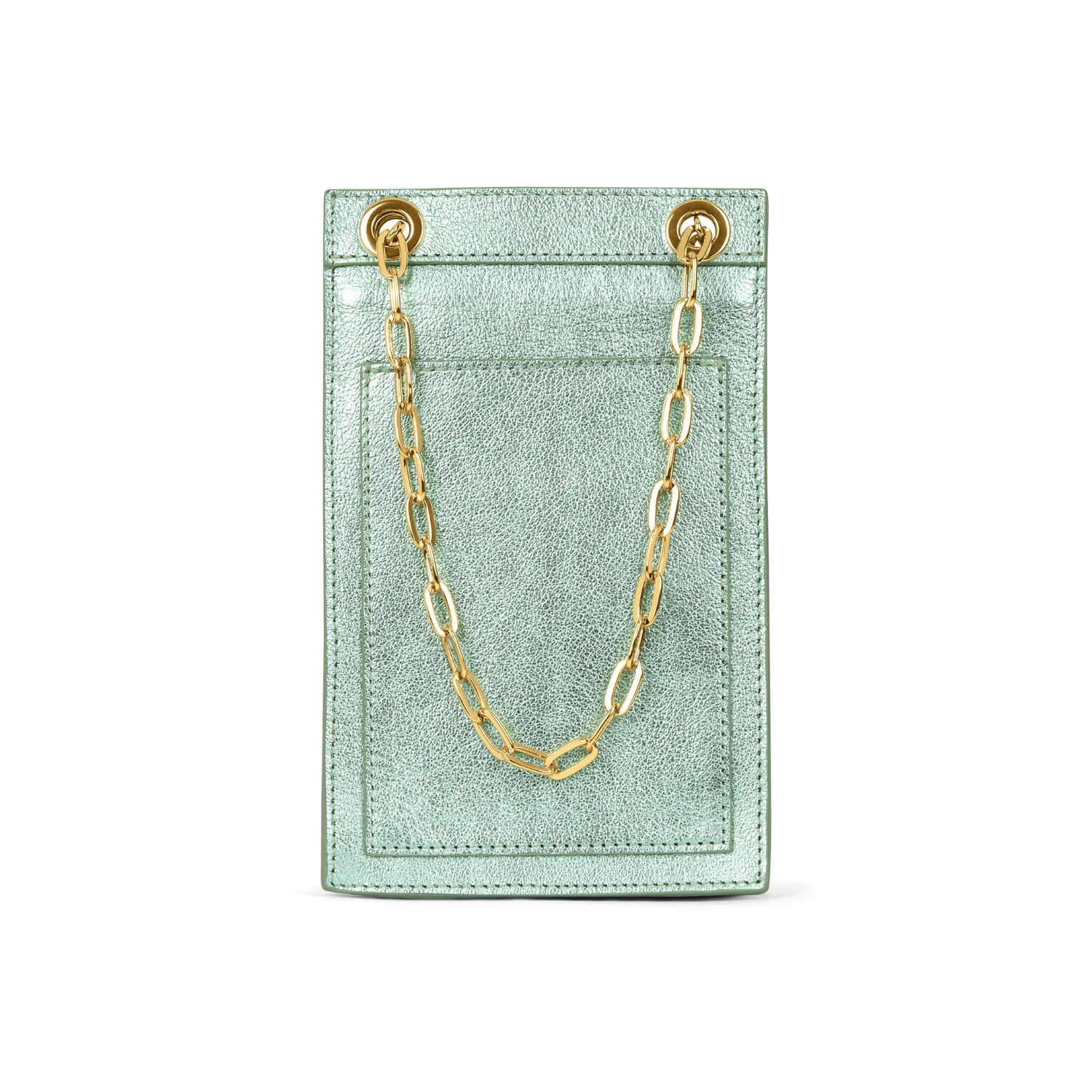 Catherine Cellphone Pouch in Metallic Mint