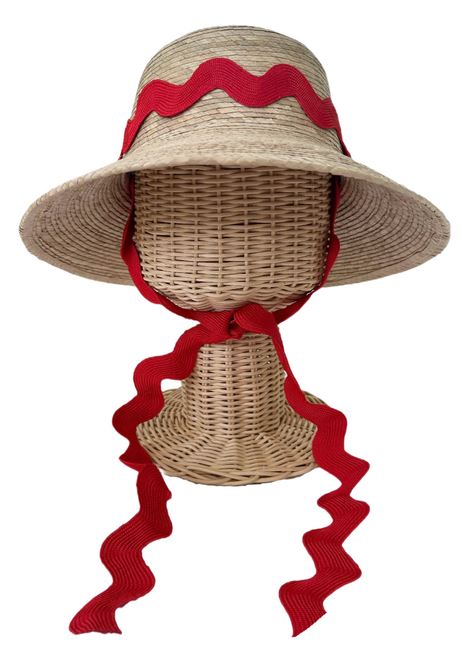 Palmetto Girl’s Hat - Red Ric-Rac Ribbon – Fieldshop by Garden & Gun